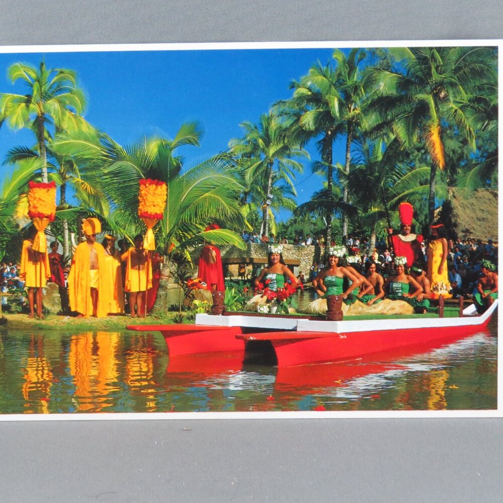 Vintage Postcard - Polynesian Cultural Centre Hawaiian Pageantry - Impact